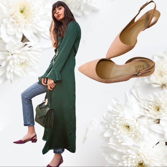 Naturalizer Shoes - Rose Pink Suede Naturalizer Slingback Shoes